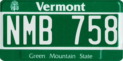 VT license plate NMB758