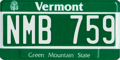 VT license plate NMB759
