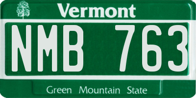 VT license plate NMB763