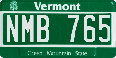 VT license plate NMB765