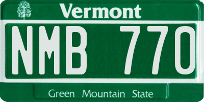 VT license plate NMB770