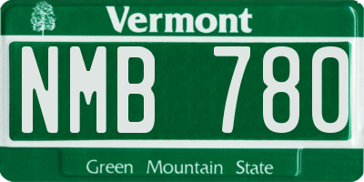 VT license plate NMB780