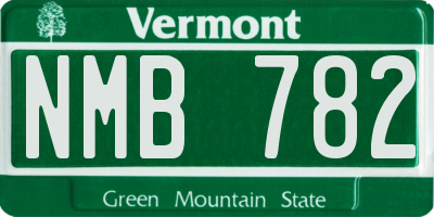VT license plate NMB782