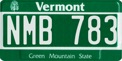 VT license plate NMB783