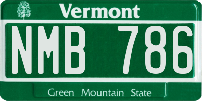 VT license plate NMB786