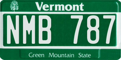 VT license plate NMB787