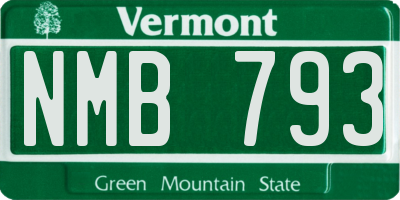 VT license plate NMB793
