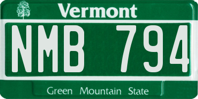 VT license plate NMB794
