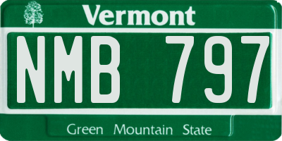 VT license plate NMB797
