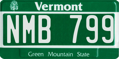VT license plate NMB799