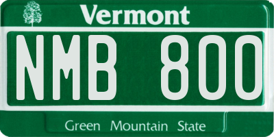 VT license plate NMB800