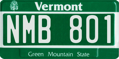 VT license plate NMB801