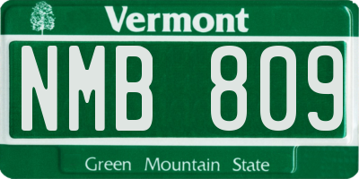 VT license plate NMB809