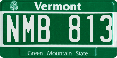 VT license plate NMB813