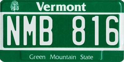 VT license plate NMB816