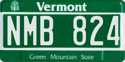 VT license plate NMB824