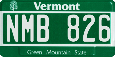 VT license plate NMB826