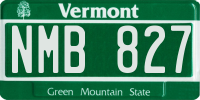 VT license plate NMB827