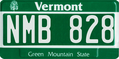 VT license plate NMB828