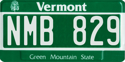 VT license plate NMB829