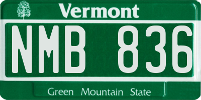 VT license plate NMB836