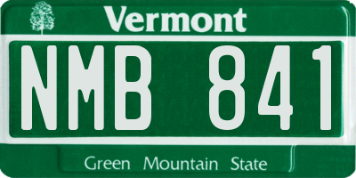 VT license plate NMB841