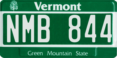 VT license plate NMB844