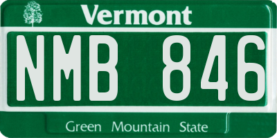 VT license plate NMB846