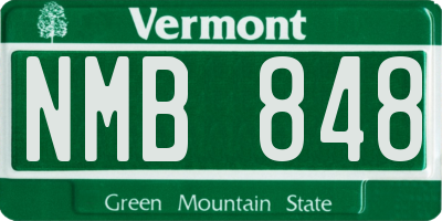 VT license plate NMB848