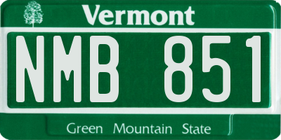 VT license plate NMB851