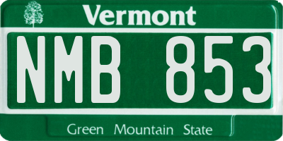 VT license plate NMB853