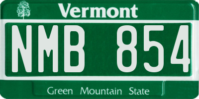 VT license plate NMB854