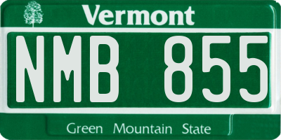 VT license plate NMB855