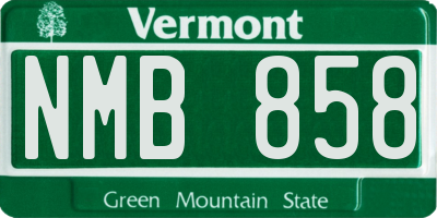VT license plate NMB858