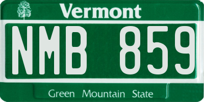 VT license plate NMB859