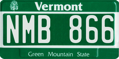 VT license plate NMB866