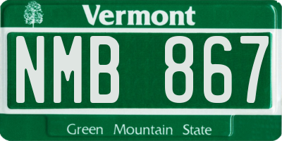 VT license plate NMB867