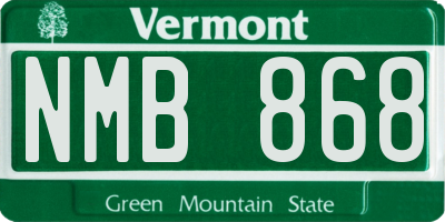 VT license plate NMB868