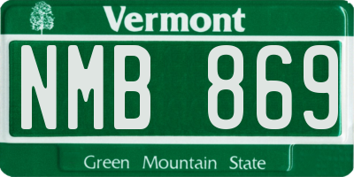 VT license plate NMB869