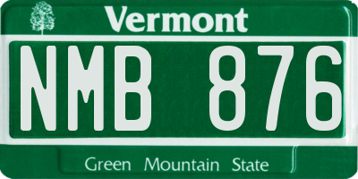 VT license plate NMB876