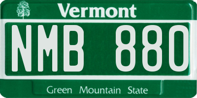 VT license plate NMB880