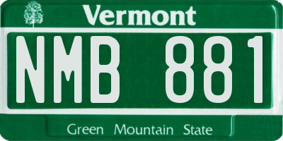 VT license plate NMB881