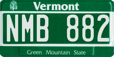 VT license plate NMB882