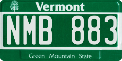 VT license plate NMB883