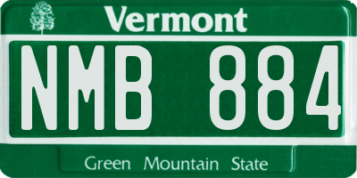 VT license plate NMB884