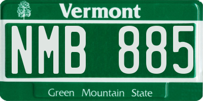 VT license plate NMB885