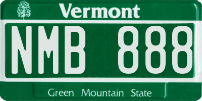 VT license plate NMB888