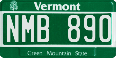 VT license plate NMB890
