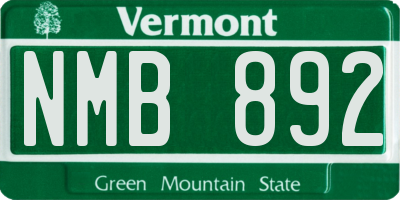 VT license plate NMB892