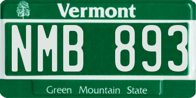 VT license plate NMB893